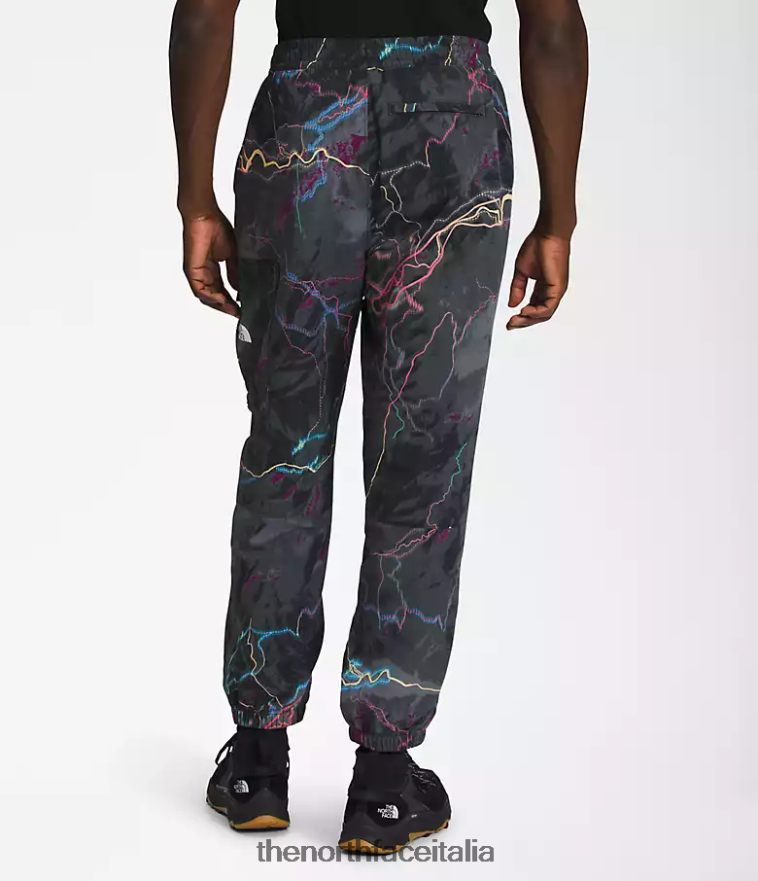 The North Face vestiario 460N8D487 stampa tnf nera con traccia luminosa uomini pantaloni facili in nylon tnf