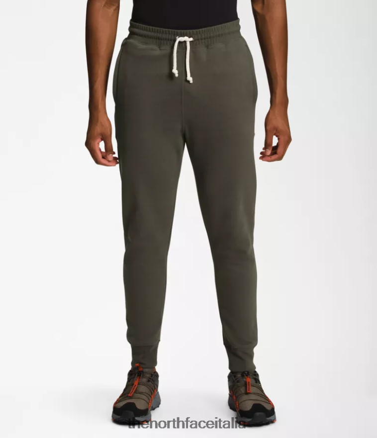 The North Face vestiario 460N8D309 nuovo verde tortora uomini pantaloni da jogging con toppe tradizionali