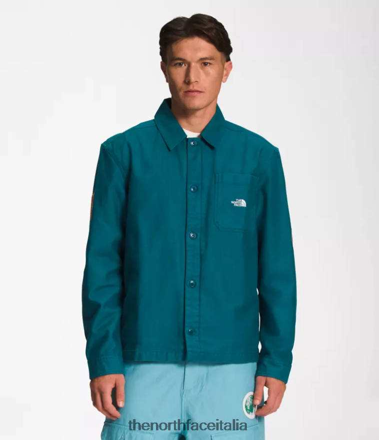 The North Face vestiario 460N8D11 corallo blu uomini shacket della valle
