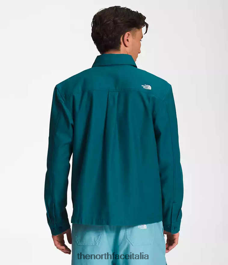 The North Face vestiario 460N8D11 corallo blu uomini shacket della valle