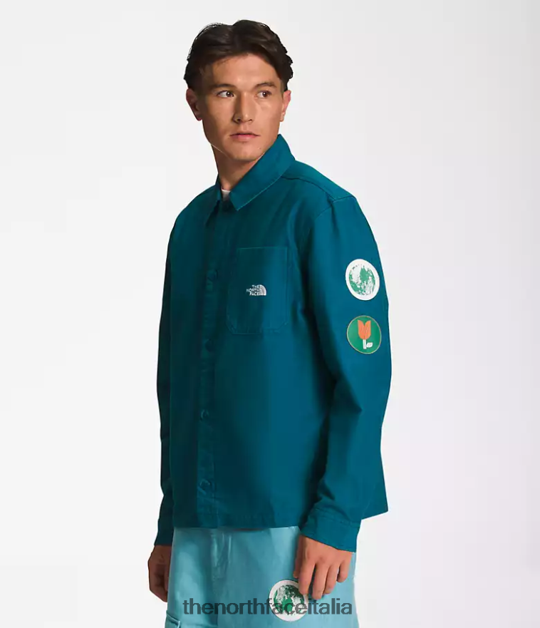 The North Face vestiario 460N8D11 corallo blu uomini shacket della valle