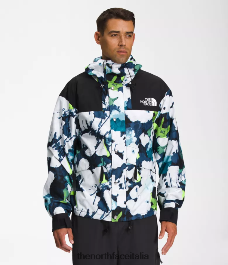 The North Face vestiario 460N8D1293 stampa floreale astratta blu navy smm uomini Giacca da montagna retrò 86