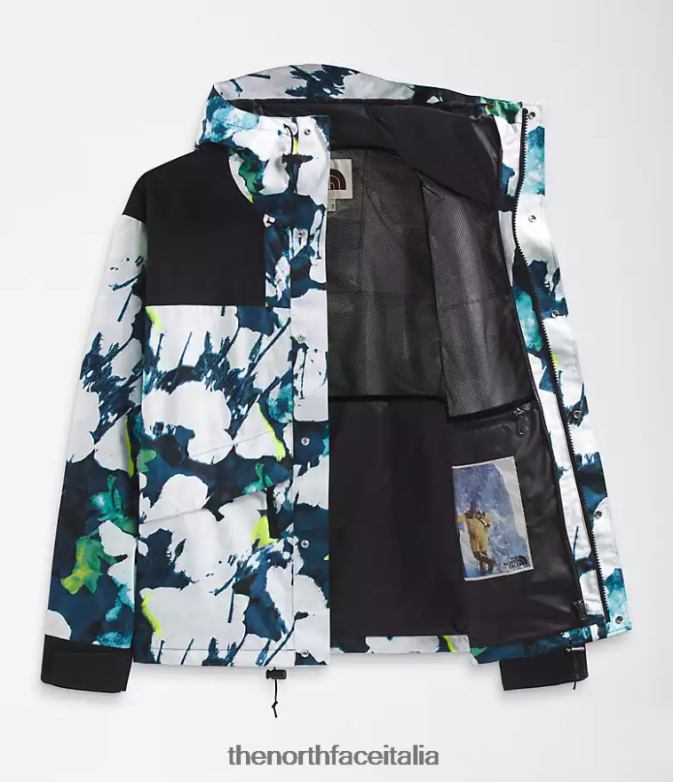 The North Face vestiario 460N8D1293 stampa floreale astratta blu navy smm uomini Giacca da montagna retrò 86