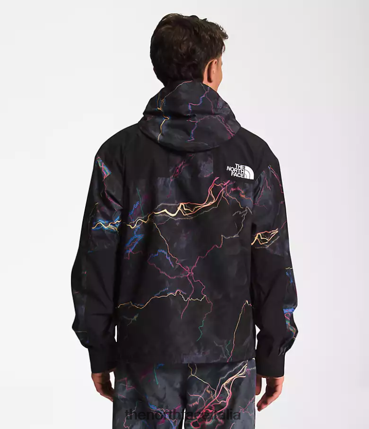 The North Face vestiario 460N8D1294 stampa tnf nera con traccia luminosa uomini Giacca da montagna retrò 86