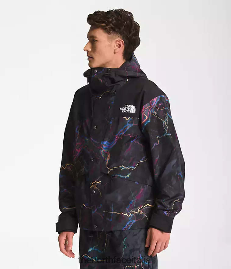 The North Face vestiario 460N8D1294 stampa tnf nera con traccia luminosa uomini Giacca da montagna retrò 86