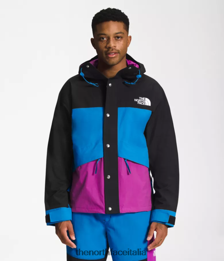 The North Face vestiario 460N8D1296 tnf fiore di cactus nero/super sonic blu/viola uomini Giacca da montagna retrò 86