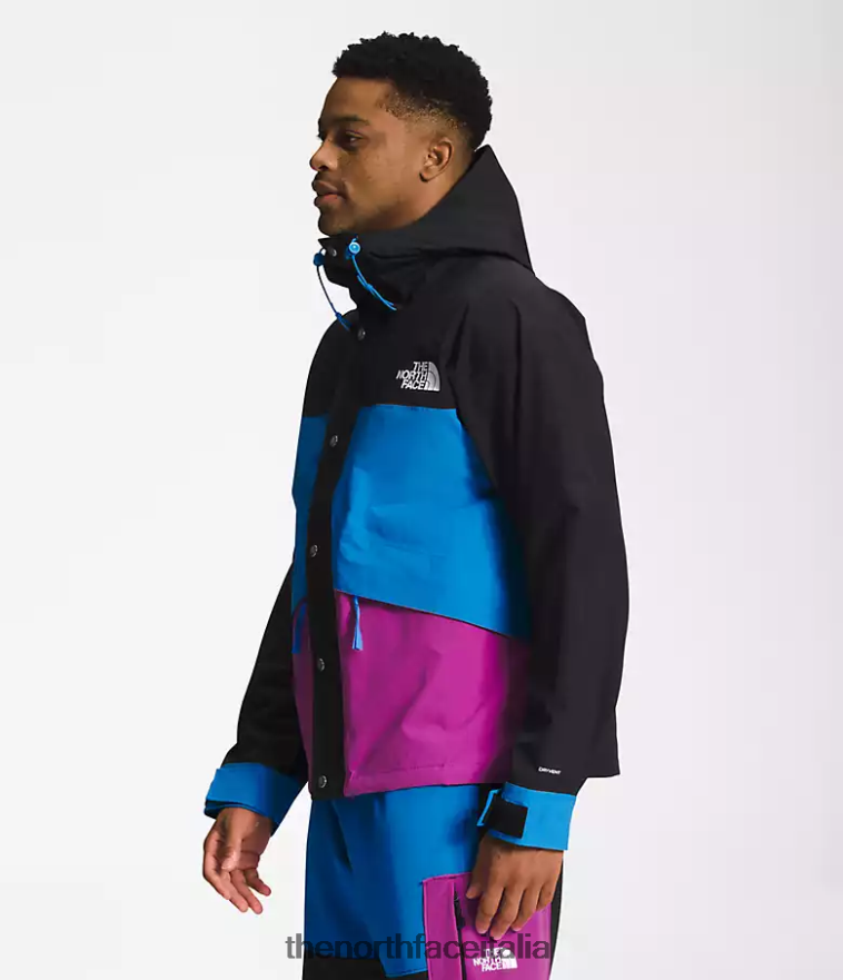 The North Face vestiario 460N8D1296 tnf fiore di cactus nero/super sonic blu/viola uomini Giacca da montagna retrò 86