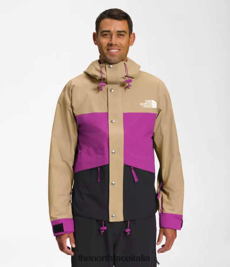 The North Face vestiario 460N8D1297 pietra kaki/fiore di cactus viola/tnf nero uomini Giacca da montagna retrò 86