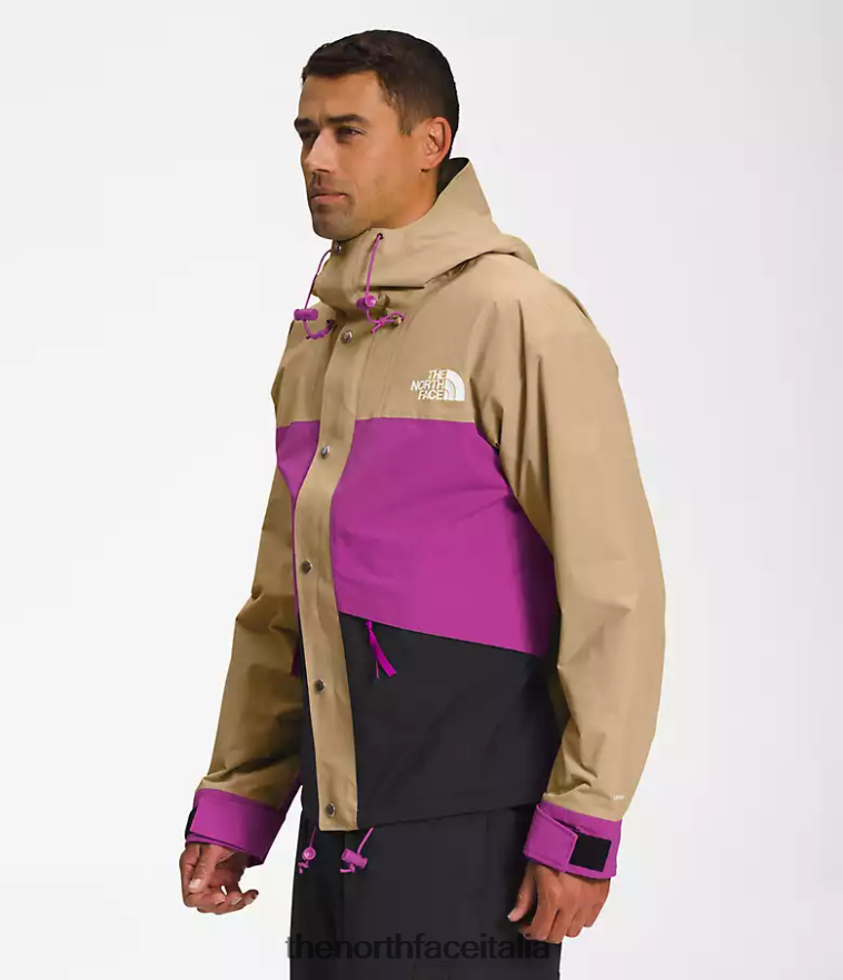 The North Face vestiario 460N8D1297 pietra kaki/fiore di cactus viola/tnf nero uomini Giacca da montagna retrò 86
