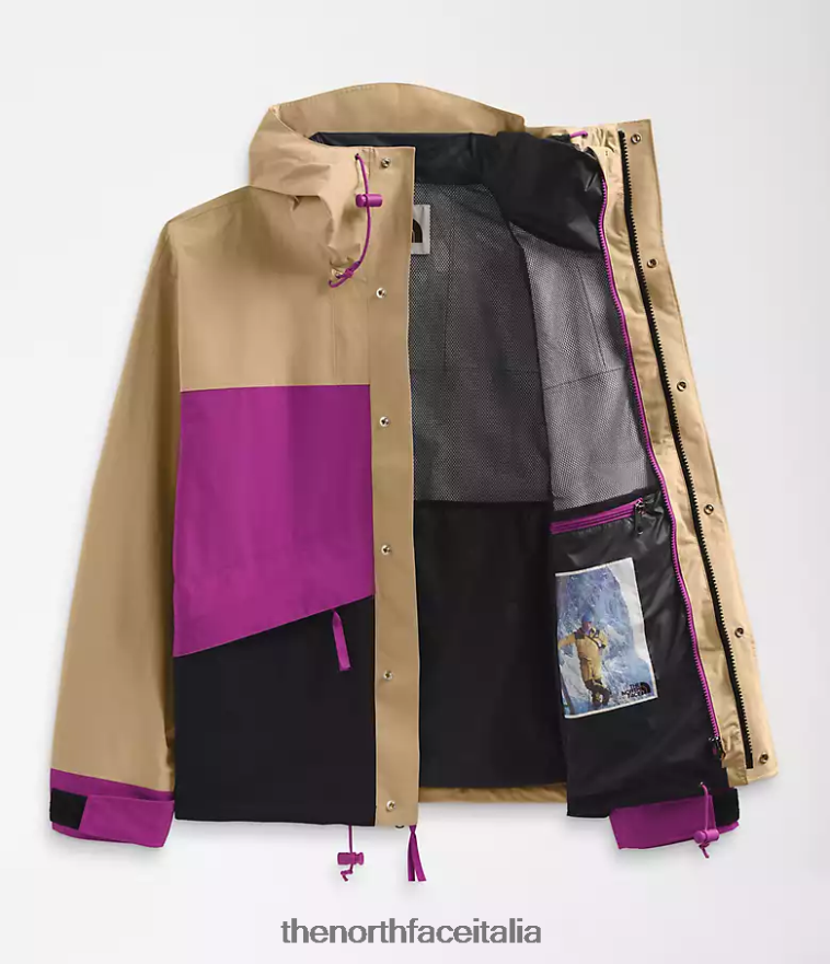 The North Face vestiario 460N8D1297 pietra kaki/fiore di cactus viola/tnf nero uomini Giacca da montagna retrò 86
