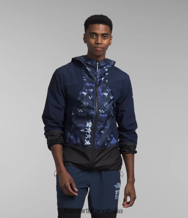 The North Face vestiario 460N8D344 stampa summit navy natura remix/summit navy uomini giacca da trailwear con fischietto