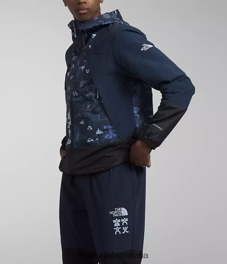 The North Face vestiario 460N8D344 stampa summit navy natura remix/summit navy uomini giacca da trailwear con fischietto