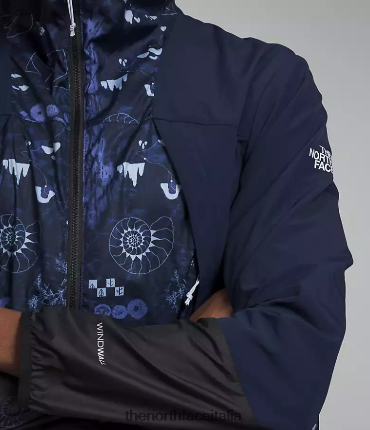 The North Face vestiario 460N8D344 stampa summit navy natura remix/summit navy uomini giacca da trailwear con fischietto