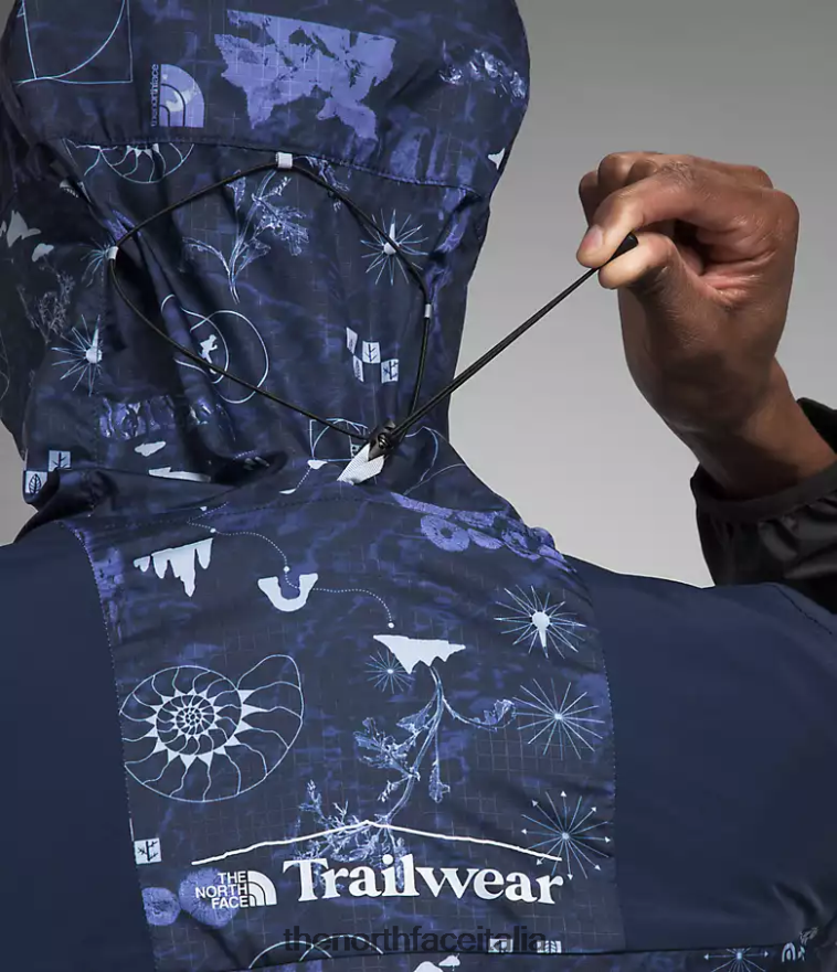 The North Face vestiario 460N8D344 stampa summit navy natura remix/summit navy uomini giacca da trailwear con fischietto