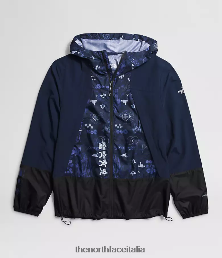 The North Face vestiario 460N8D344 stampa summit navy natura remix/summit navy uomini giacca da trailwear con fischietto