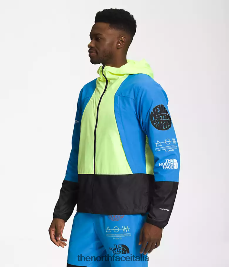 The North Face vestiario 460N8D346 led giallo/super sonic blu/tnf nero uomini giacca da trailwear con fischietto