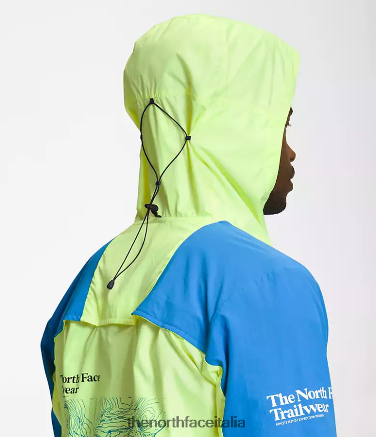 The North Face vestiario 460N8D346 led giallo/super sonic blu/tnf nero uomini giacca da trailwear con fischietto