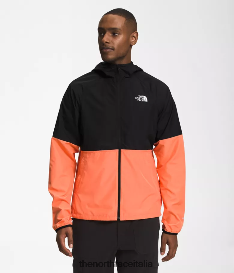 The North Face vestiario 460N8D478 tnf nero/arancio corallo polveroso uomini felpa con cappuccio peso mosca 2.0