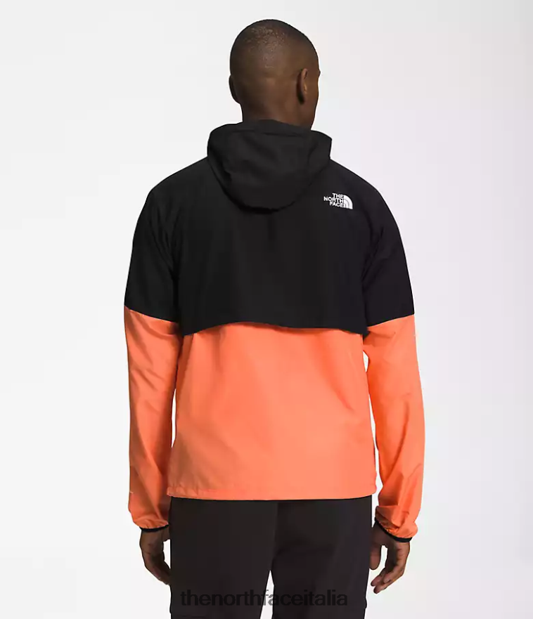 The North Face vestiario 460N8D478 tnf nero/arancio corallo polveroso uomini felpa con cappuccio peso mosca 2.0