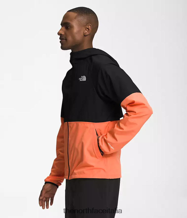 The North Face vestiario 460N8D478 tnf nero/arancio corallo polveroso uomini felpa con cappuccio peso mosca 2.0