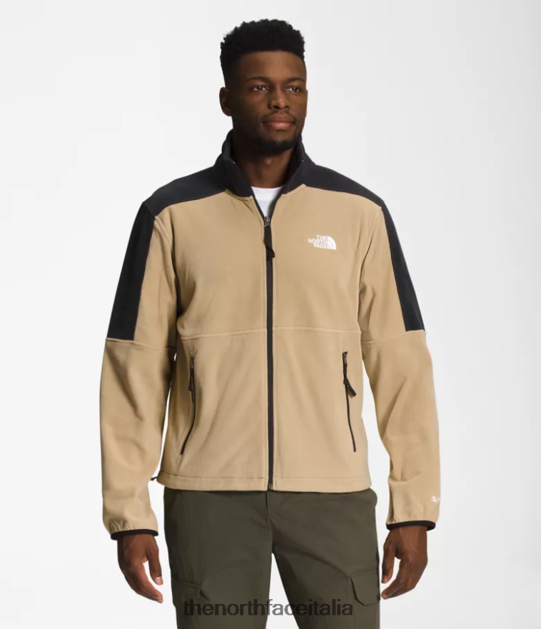 The North Face vestiario 460N8D483 kaki pietra/tnf nero uomini tnf polartec 100 zip intera