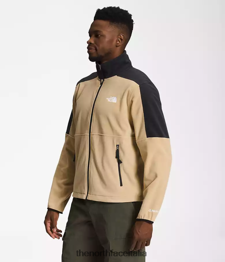 The North Face vestiario 460N8D483 kaki pietra/tnf nero uomini tnf polartec 100 zip intera