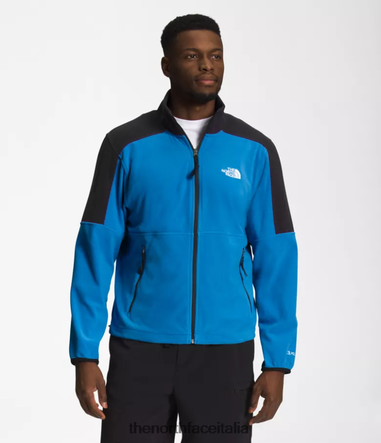 The North Face vestiario 460N8D484 blu super sonico/tnf nero uomini tnf polartec 100 zip intera