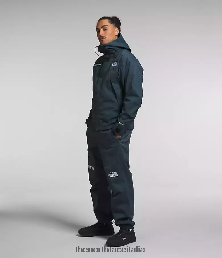 The North Face vestiario 460N8D542 blu denim/tnf nero uomini giacca da montagna gtx