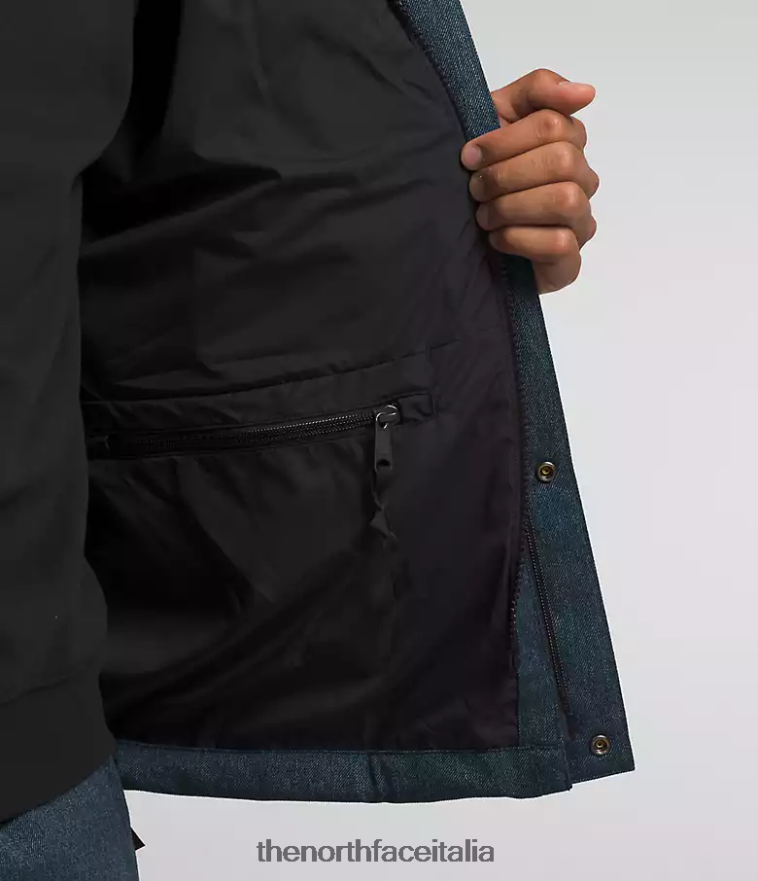The North Face vestiario 460N8D542 blu denim/tnf nero uomini giacca da montagna gtx