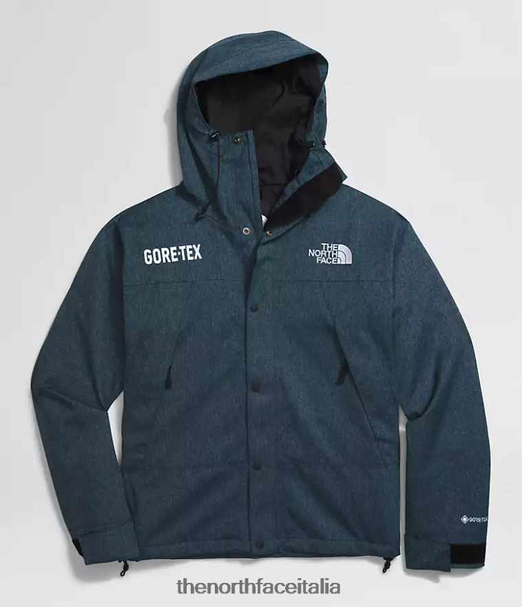The North Face vestiario 460N8D542 blu denim/tnf nero uomini giacca da montagna gtx
