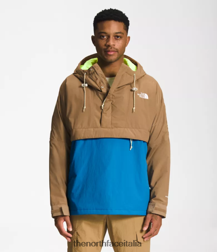 The North Face vestiario 460N8D702 marrone utilitario/blu super sonico uomini 78 windjammer hi-tek low-fi