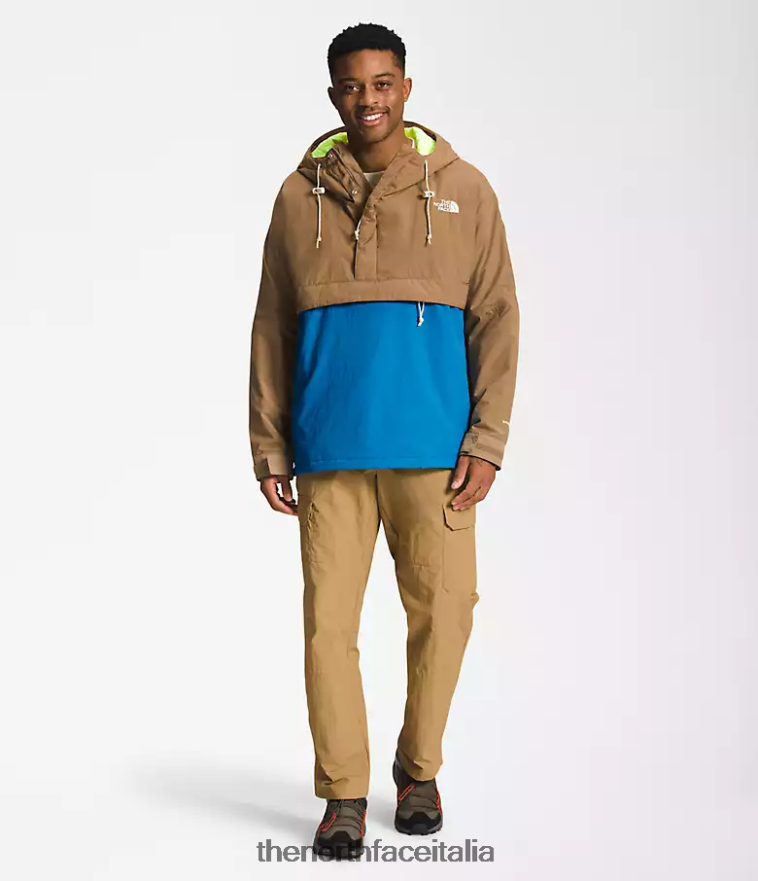 The North Face vestiario 460N8D702 marrone utilitario/blu super sonico uomini 78 windjammer hi-tek low-fi