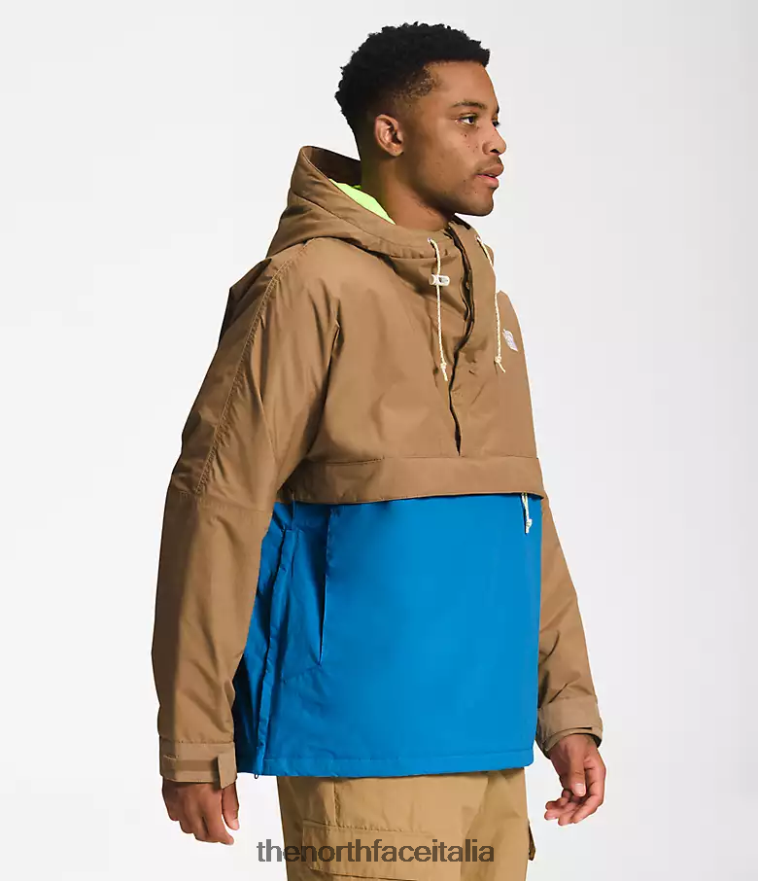 The North Face vestiario 460N8D702 marrone utilitario/blu super sonico uomini 78 windjammer hi-tek low-fi