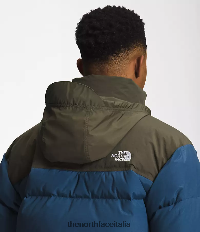 The North Face vestiario 460N8D826 blu ombreggiato/nuovo verde tortora uomini 92 low-fi hi-tek nuptse