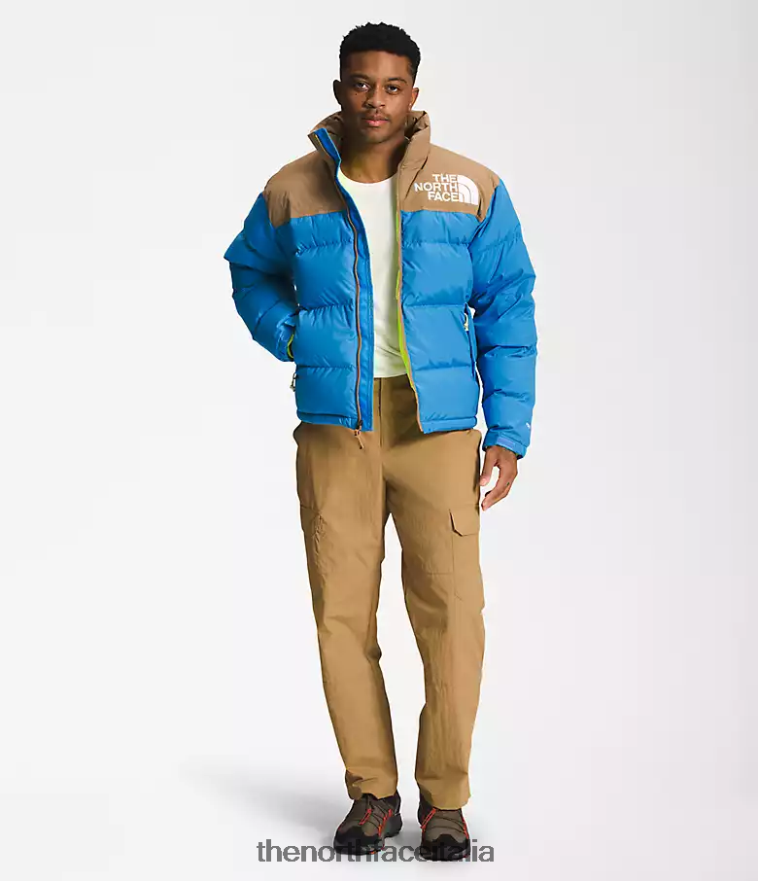 The North Face vestiario 460N8D828 blu super sonico/marrone utile uomini 92 low-fi hi-tek nuptse