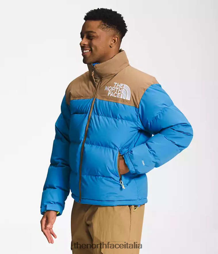 The North Face vestiario 460N8D828 blu super sonico/marrone utile uomini 92 low-fi hi-tek nuptse