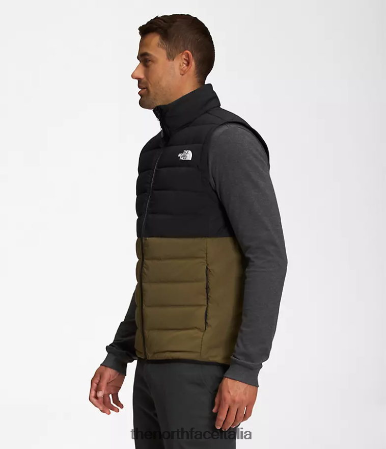 The North Face vestiario 460N8D1032 tnf nero/oliva militare uomini Gilet in piumino elasticizzato Belleview