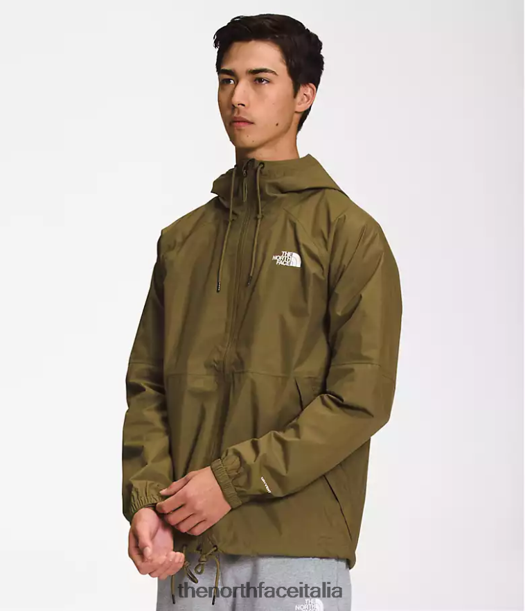 The North Face vestiario 460N8D1197 olivo militare uomini felpa con cappuccio antipioggia antora