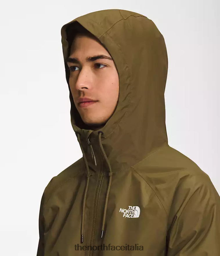 The North Face vestiario 460N8D1197 olivo militare uomini felpa con cappuccio antipioggia antora