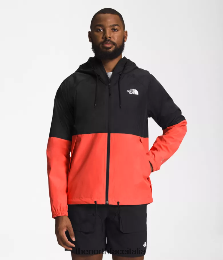 The North Face vestiario 460N8D1200 tnf nero/arancione retrò uomini felpa con cappuccio antipioggia antora