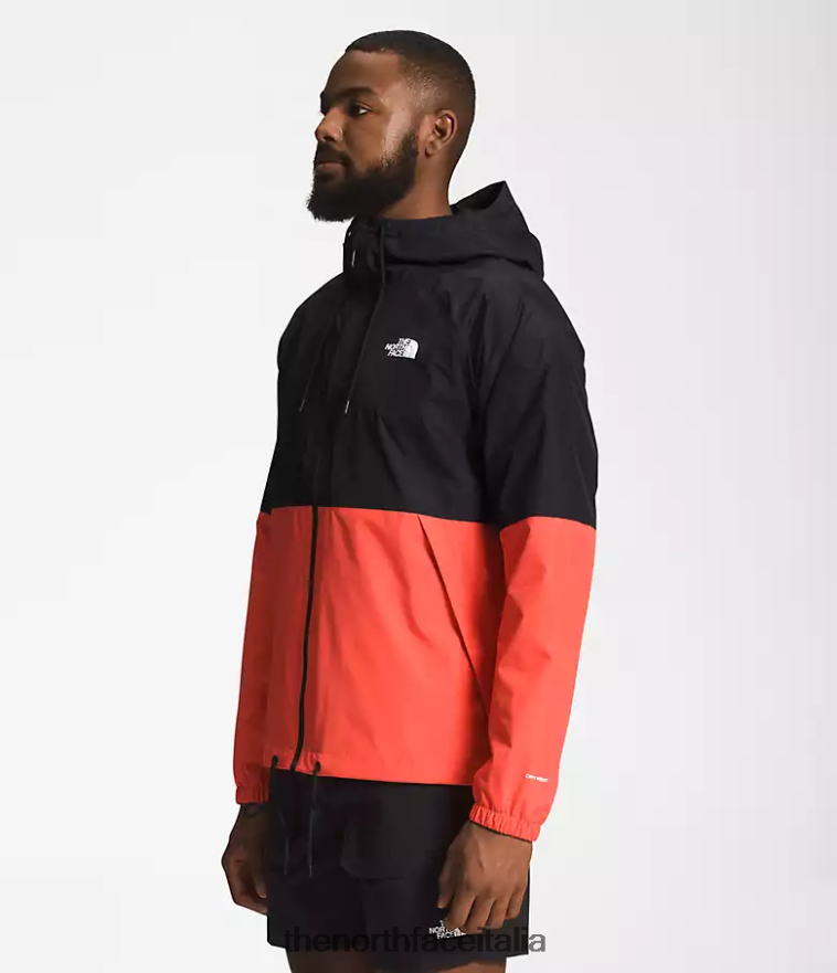 The North Face vestiario 460N8D1200 tnf nero/arancione retrò uomini felpa con cappuccio antipioggia antora