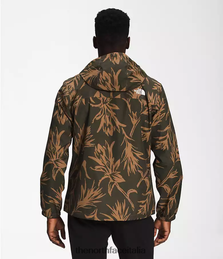The North Face vestiario 460N8D287 stampa a pennello tropicale marrone pratico uomini giacca antoriana