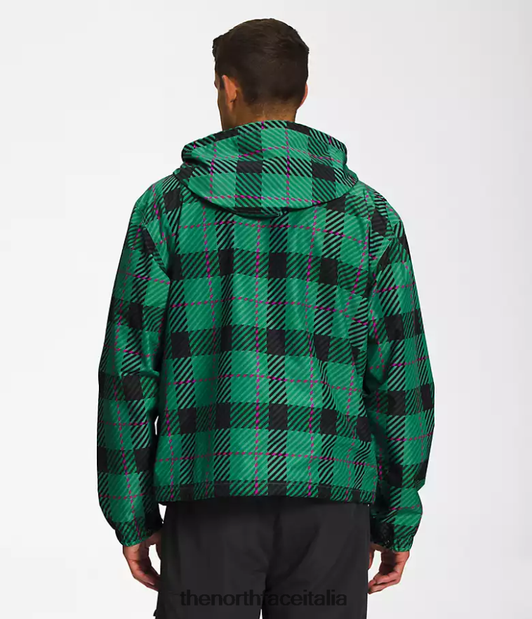 The North Face vestiario 460N8D295 plaid verde erba intenso uomini Giacca antipioggia pratica M66