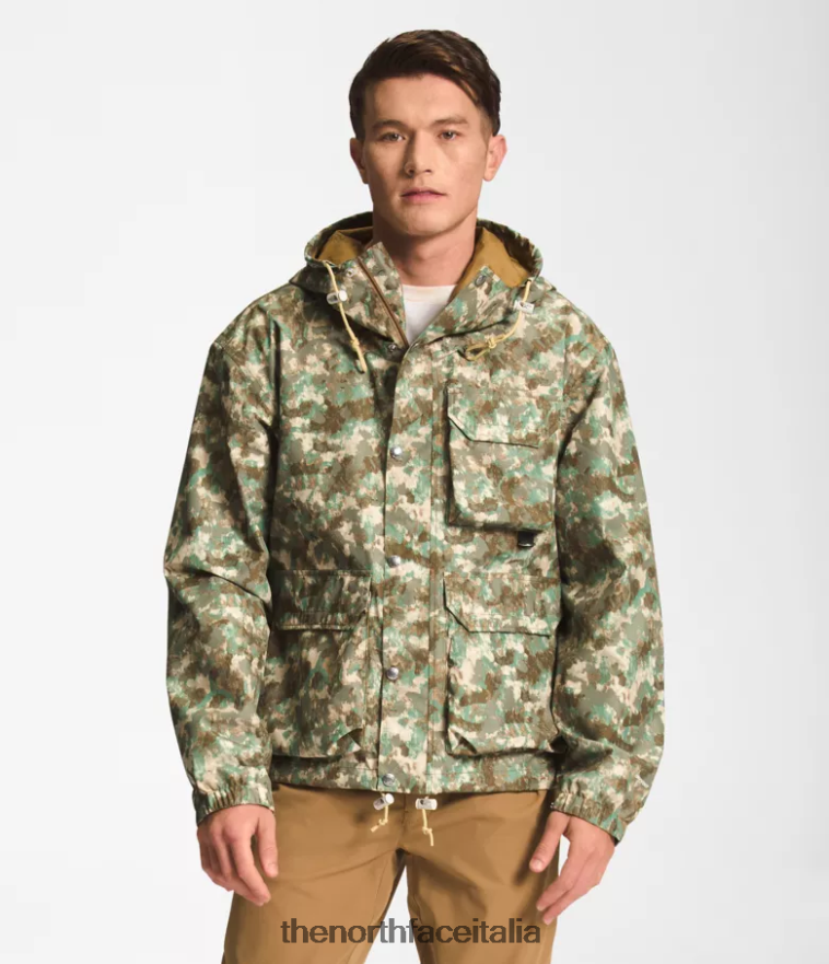 The North Face vestiario 460N8D296 stampa mimetica militare punteggiata di oliva uomini Giacca antipioggia pratica M66