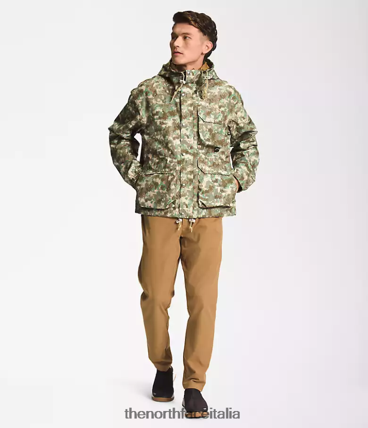 The North Face vestiario 460N8D296 stampa mimetica militare punteggiata di oliva uomini Giacca antipioggia pratica M66