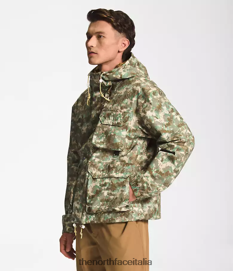 The North Face vestiario 460N8D296 stampa mimetica militare punteggiata di oliva uomini Giacca antipioggia pratica M66