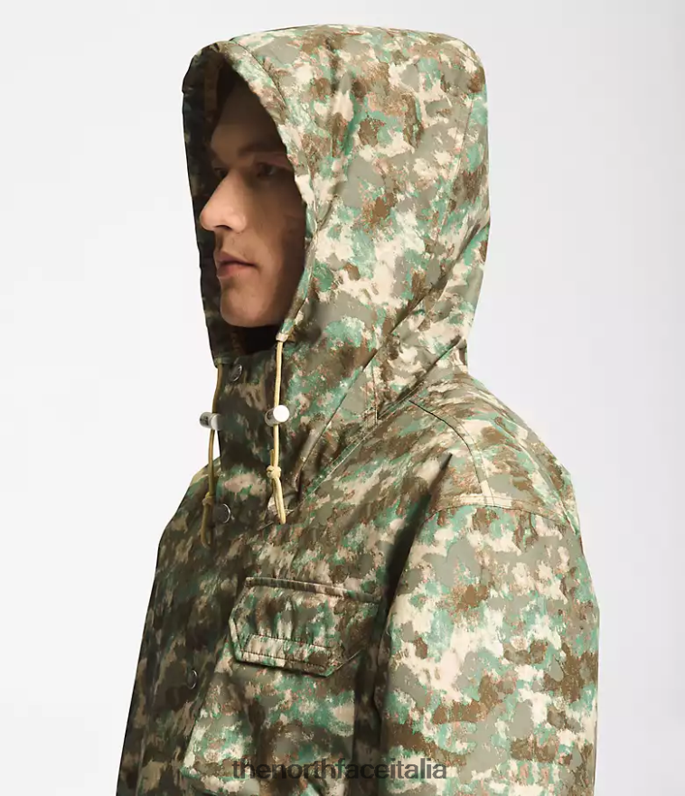 The North Face vestiario 460N8D296 stampa mimetica militare punteggiata di oliva uomini Giacca antipioggia pratica M66