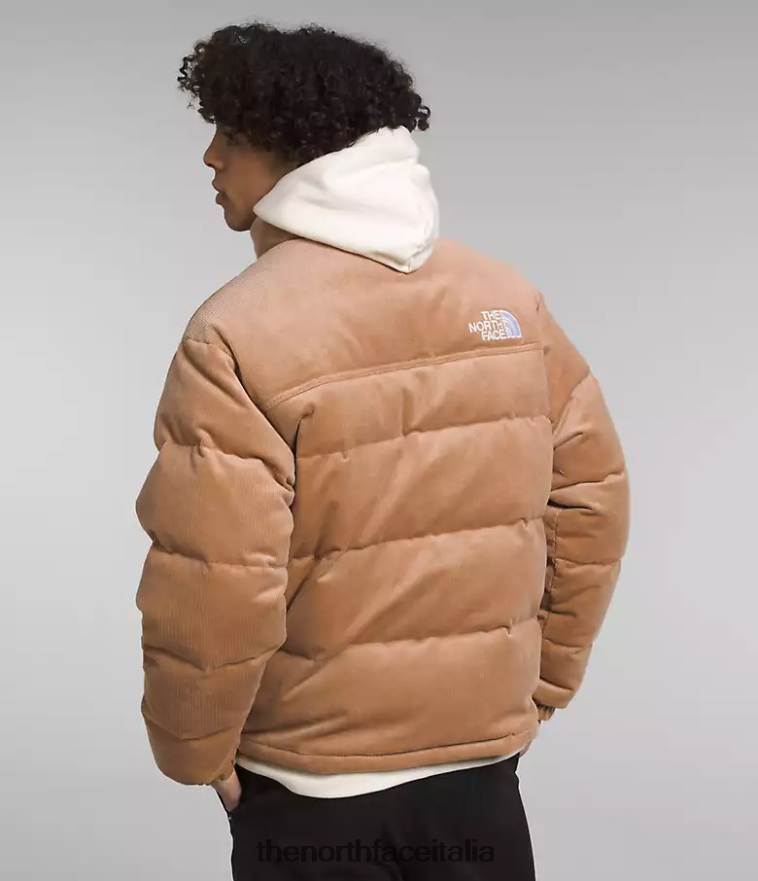 The North Face vestiario 460N8D1203 burro di mandorle/tnf nero uomini 92 giacca nuptse reversibile
