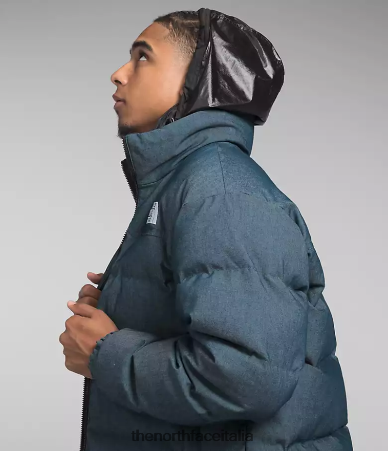 The North Face vestiario 460N8D1205 blu denim/tnf nero uomini 92 giacca nuptse reversibile