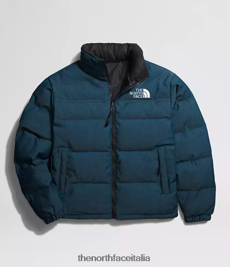 The North Face vestiario 460N8D1205 blu denim/tnf nero uomini 92 giacca nuptse reversibile